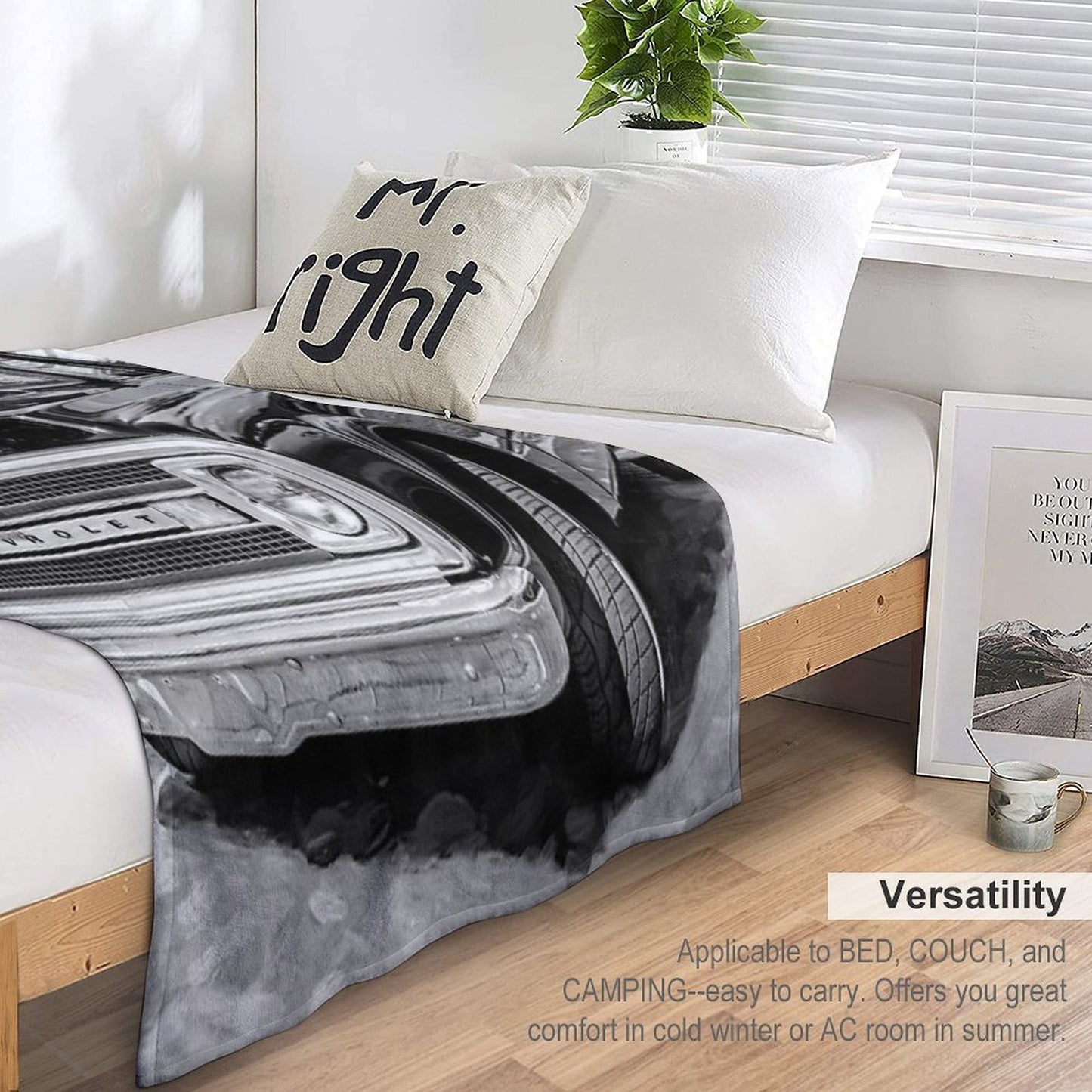 1969 Black Chevy C10 Pick Up Truck X110 Compact Throw Blanket