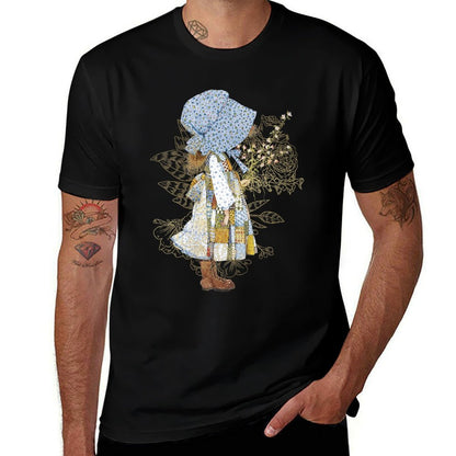 Womens Holly Hobbie County Girl Holding Flowers Sweet Vintage  Vintage-inspired T-Shirt