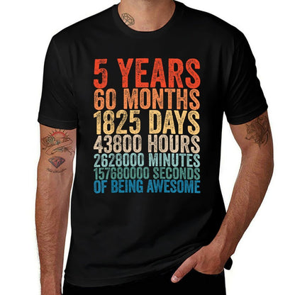 Awesome 5th Birthday Kids 5-YO Boys Girls 5 Years Old  Vintage-inspired T-Shirt