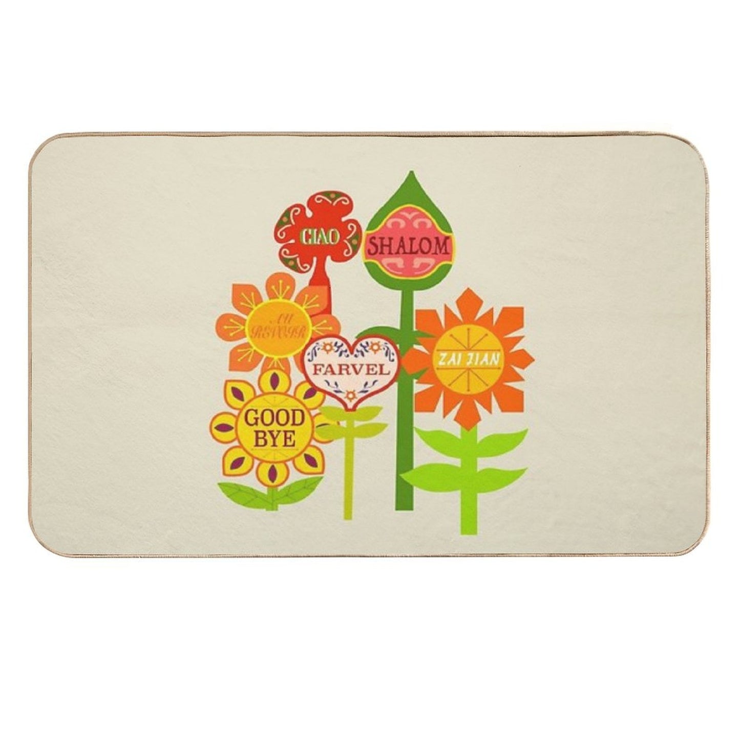 It's A Small World Goodbye Room Flowers  Rapid-Drying Bath Mat