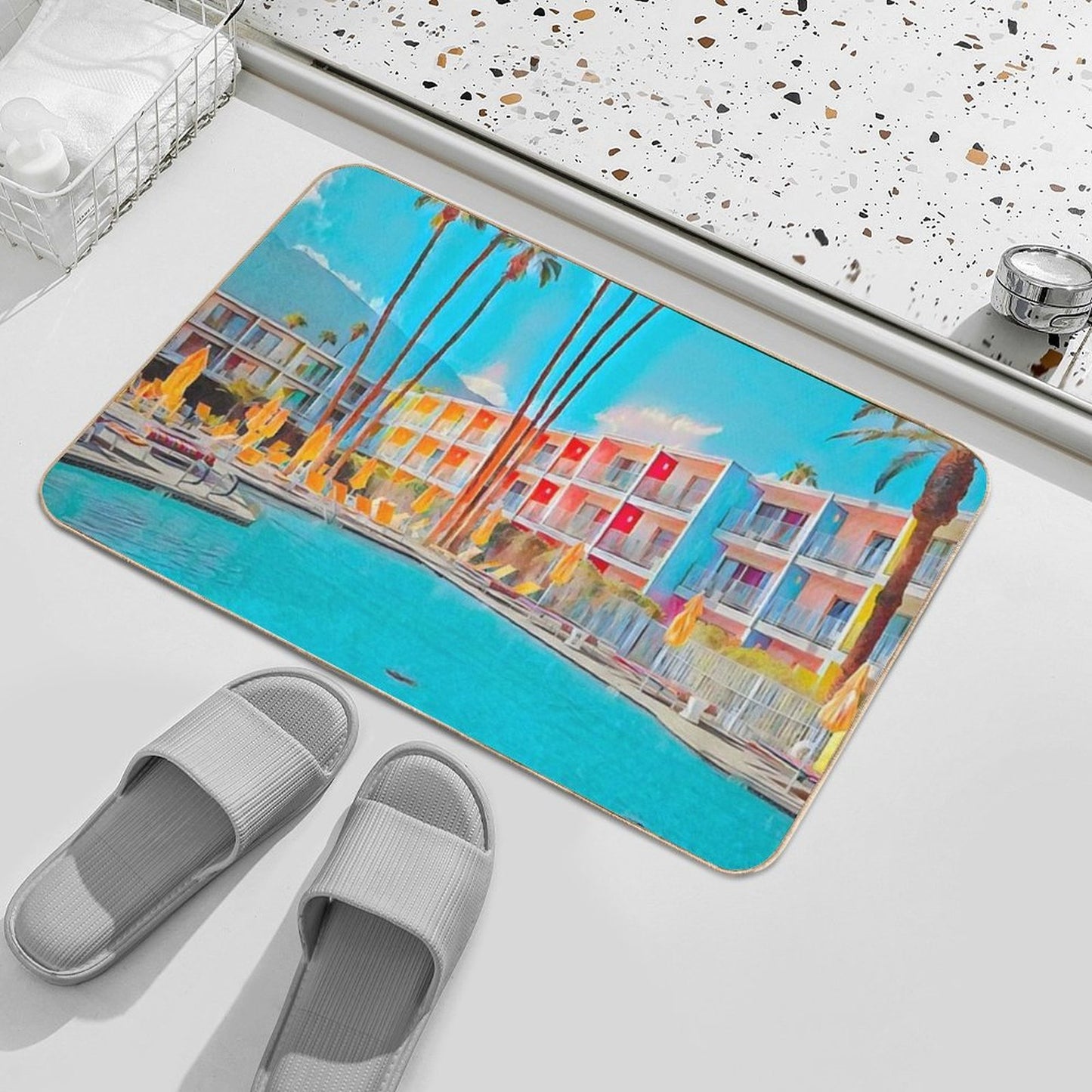 Palm Springs Holidays  Non-Slip Bath Mat