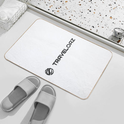Vertical Version of TravelOAZ Monochromatic Pantone Normal Size Full Logo  Rapid-Drying Bath Mat