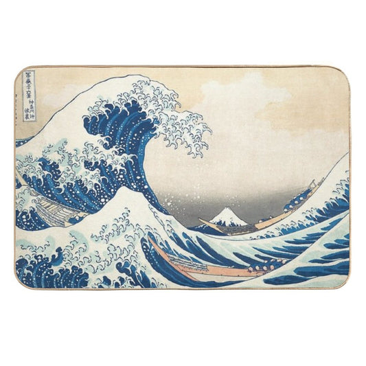 Great Blue Wave Kanagawa Hokusai Mt Fuji Edo Tokyo Japan  Anti-Trip Bath Mat