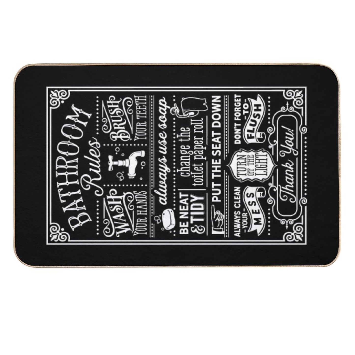 Bathroom Rules  Long-Lasting Bath Mat