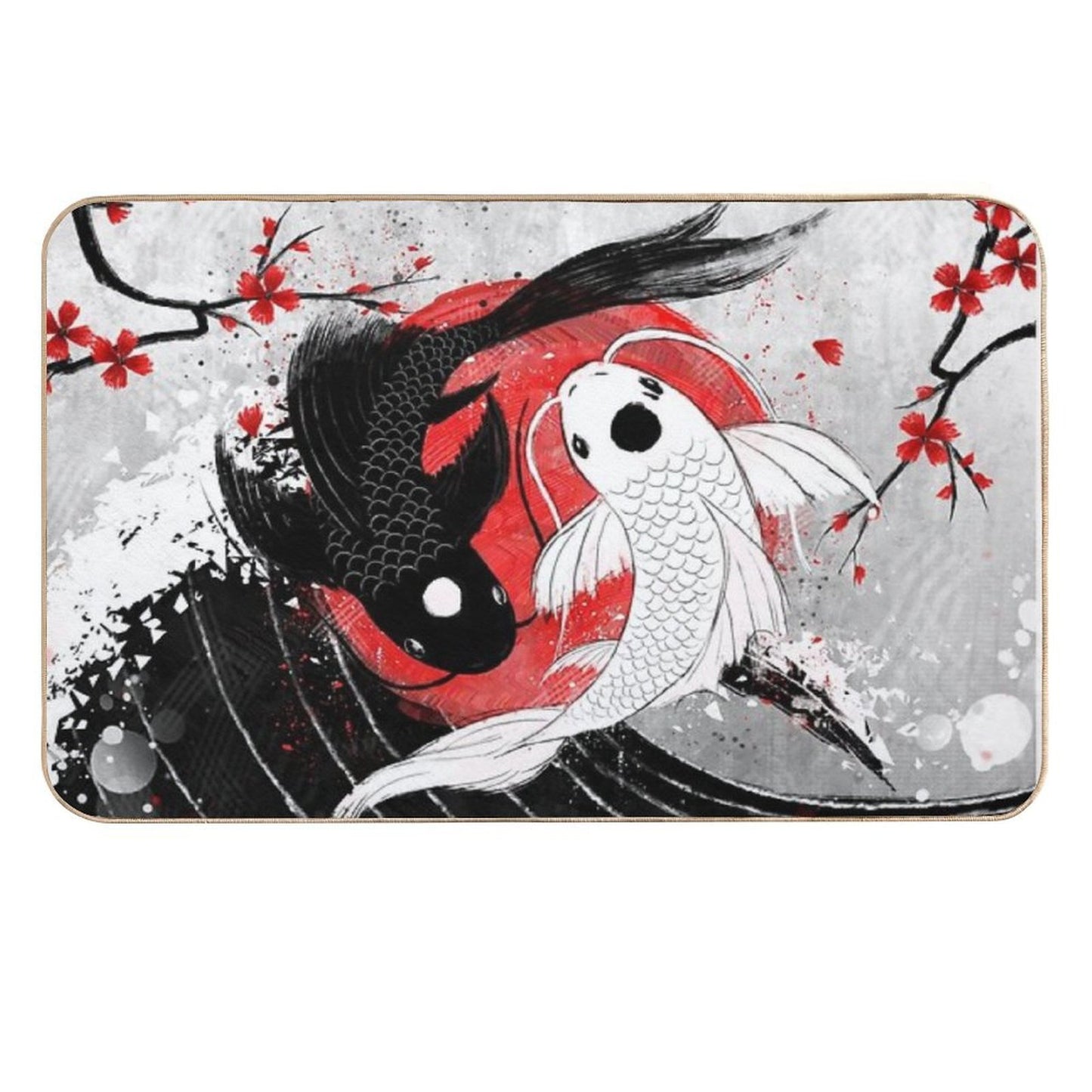 Koi Fish - Yin Yang  Long-Lasting Bath Mat