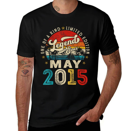Legend Since May 10 Years Old 2015 Retro 10th Birthday Boys  Polyester Blend T-Shirt