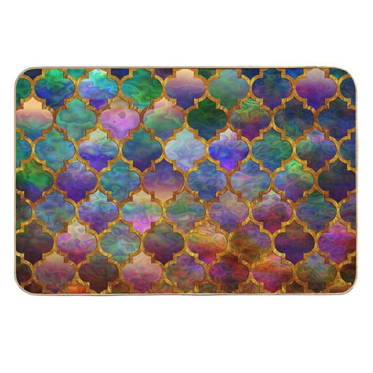 Arabic Moroccan Mosaic Pattern  Absorbent Bath Mat