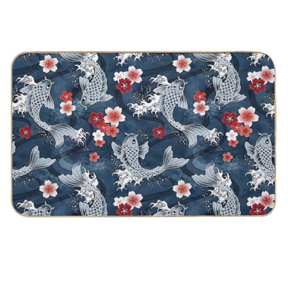 Koi Sakura Blossom in Blue  Versatile Bath Mat
