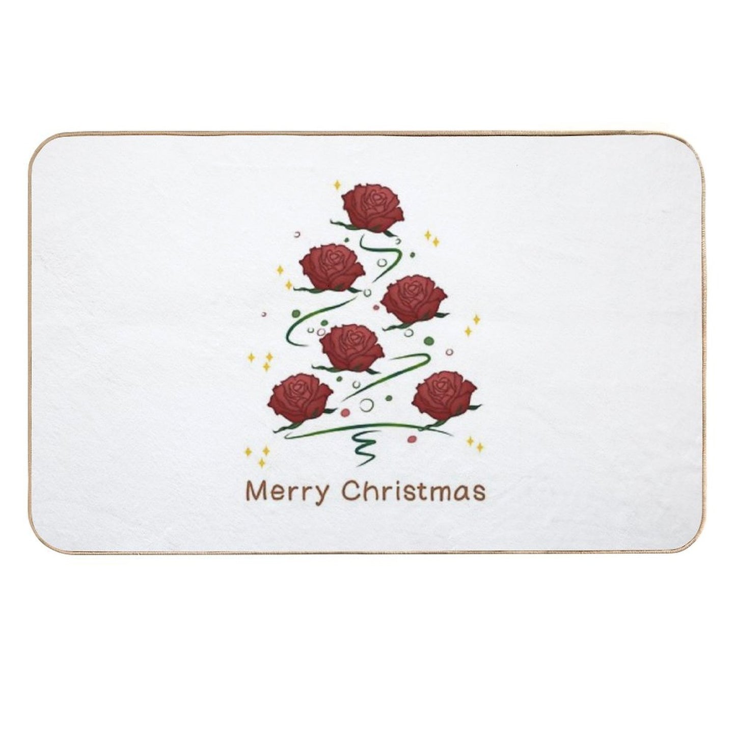 Christmas Rose Tree  Easy To Clean Bath Mat