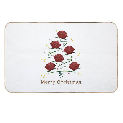 Christmas Rose Tree  Easy To Clean Bath Mat