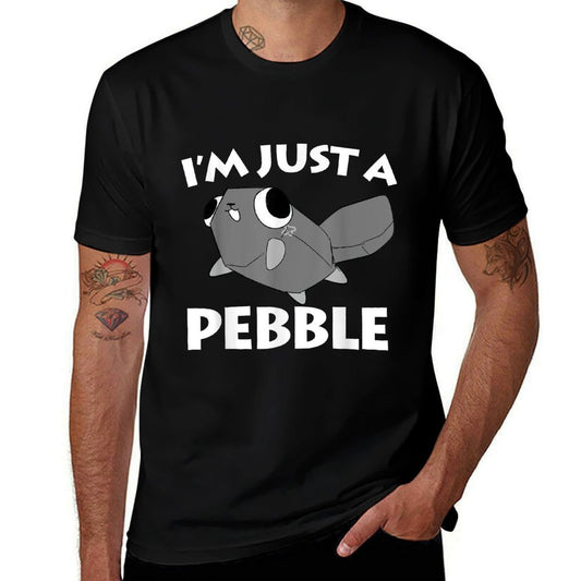 Dandy's World Pebble  Unisex-Kids Black Cartoon, Small (6),, Modern Cartoon, Lightweight, Mixed Fabric, Collarless, Round Neck,  Soft T-Shirt