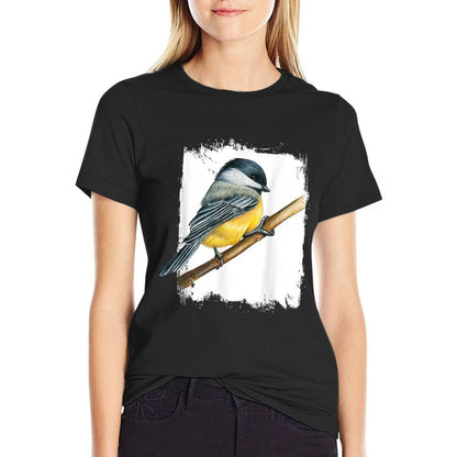 Beautiful Birds Animal Gift Vintage Bird Watcher Birding Birdwatching - Womens Black Small Classic Fit Crew Neck  Cotton T-Shirt