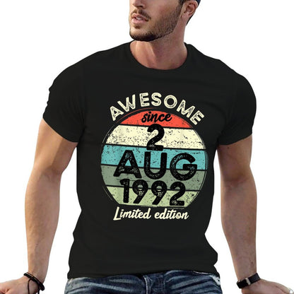 30 Year Old Birthday 2 August 1992 30th Birthday  Quick-drying T-Shirt