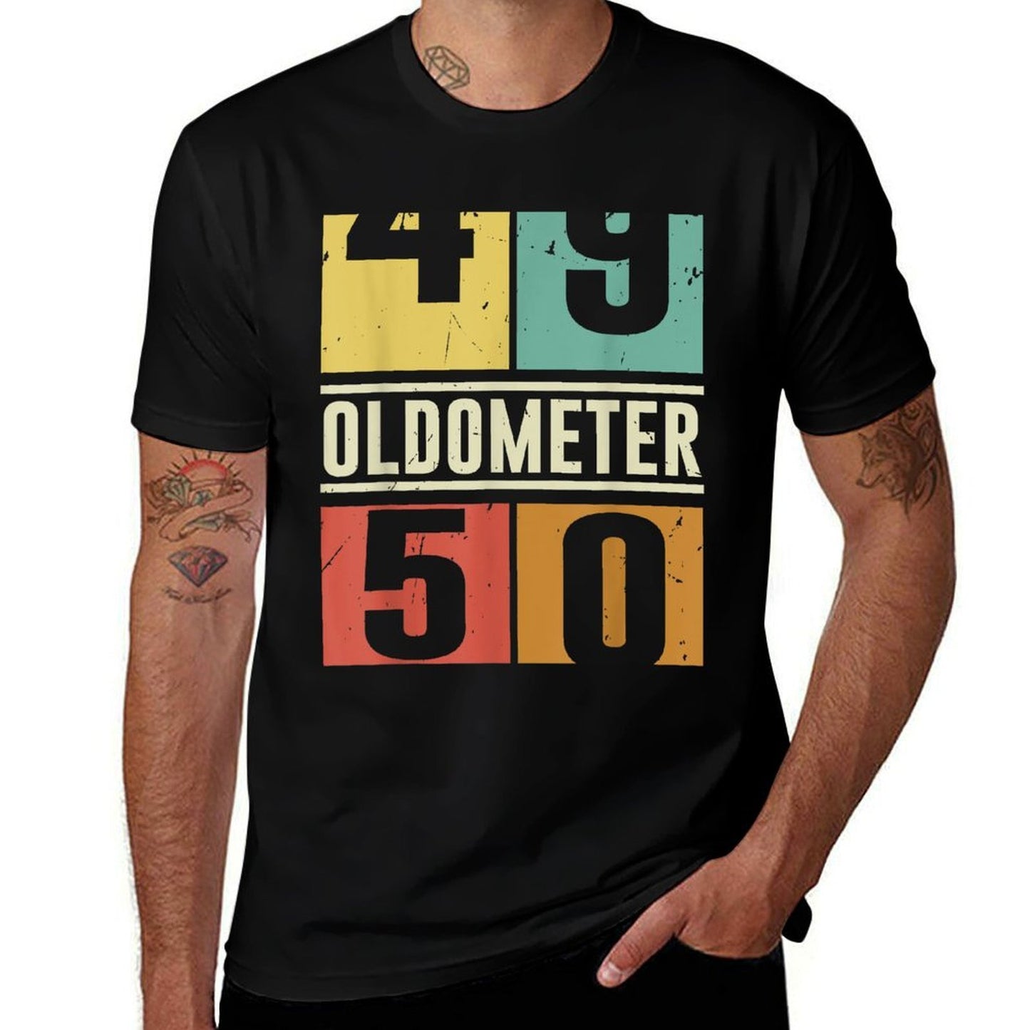 Oldometer 50th Birthday For Men And Women  Moisture-wicking T-Shirt