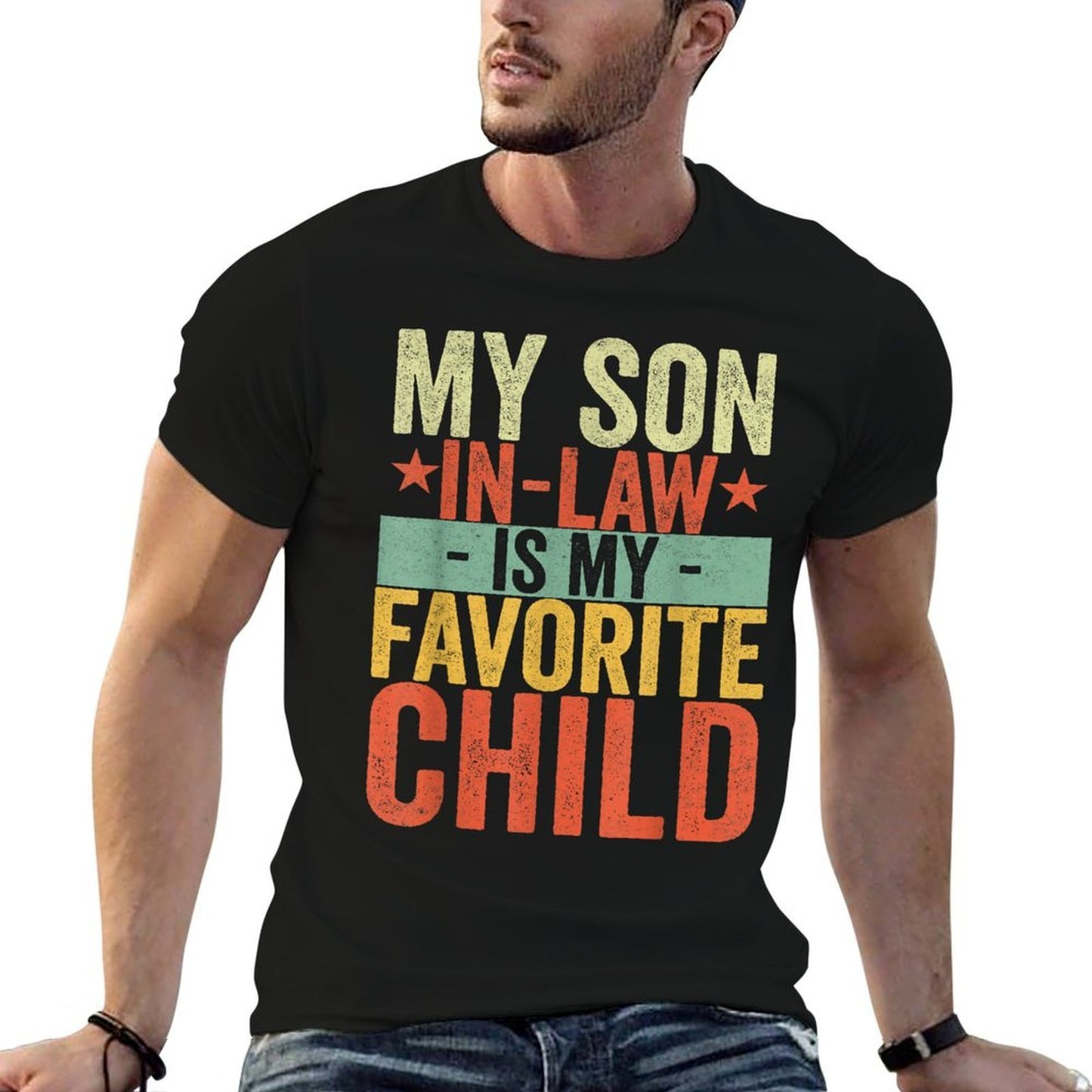 My Son In Law Is My Favorite Child Funny Retro Vintage  Cotton T-Shirt