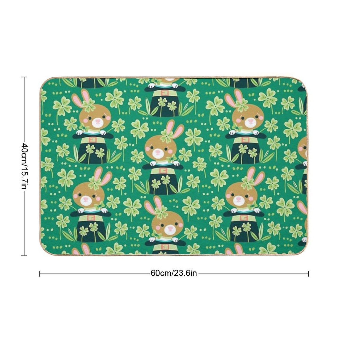 Saint Patrick Bunny  Eco-Friendly Bath Mat