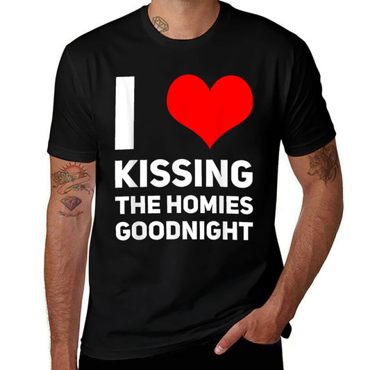 I Love Kissing The Homies Goodnight I Heart Kissing  Oversized Silhouette T-Shirt