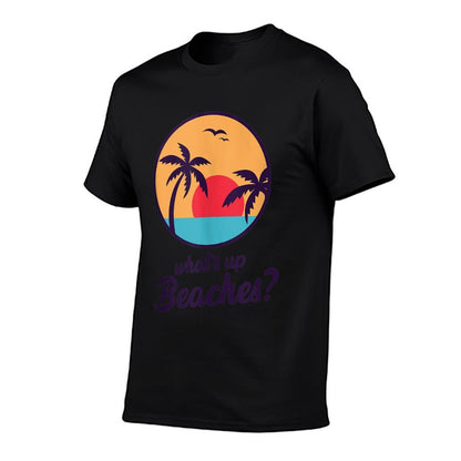 Whats Up Beaches Tank Funny Gift Beach Vacation  Heathered Texture T-Shirt