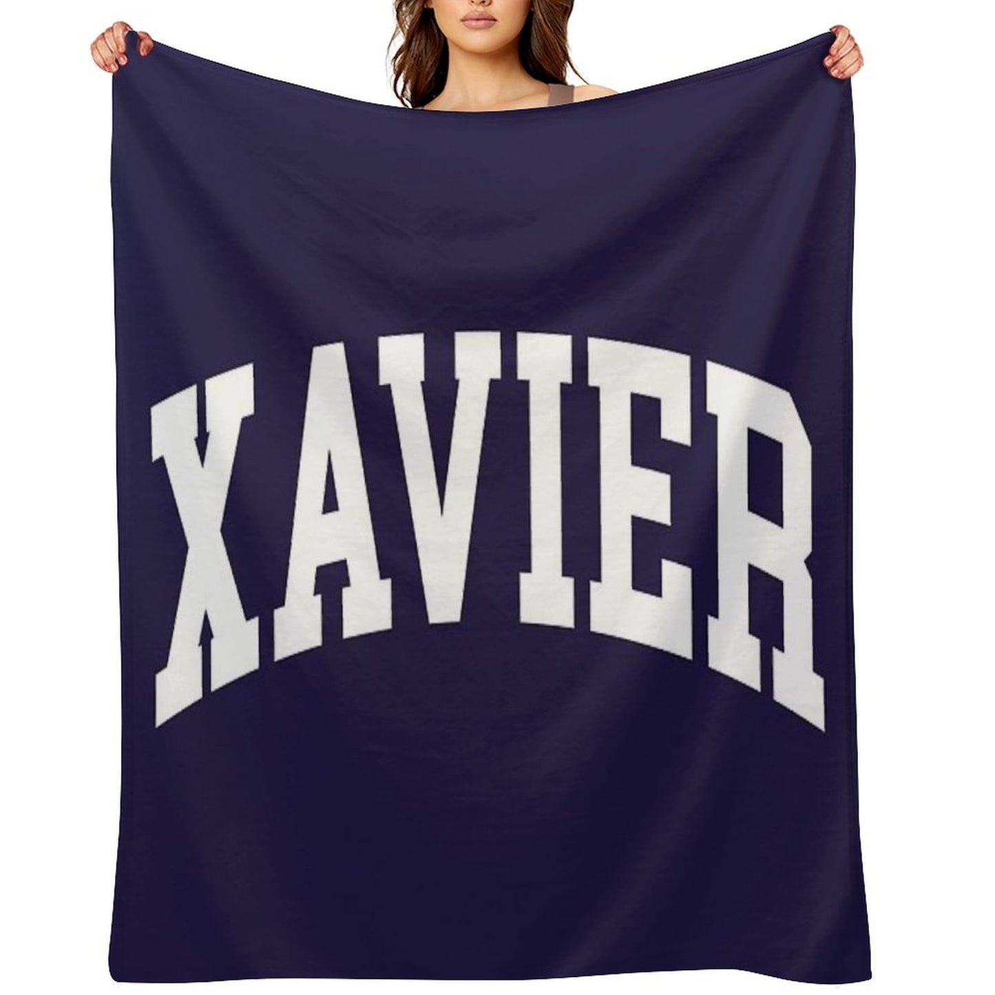 Xavier - College Font Curved Premium Throw Blanket