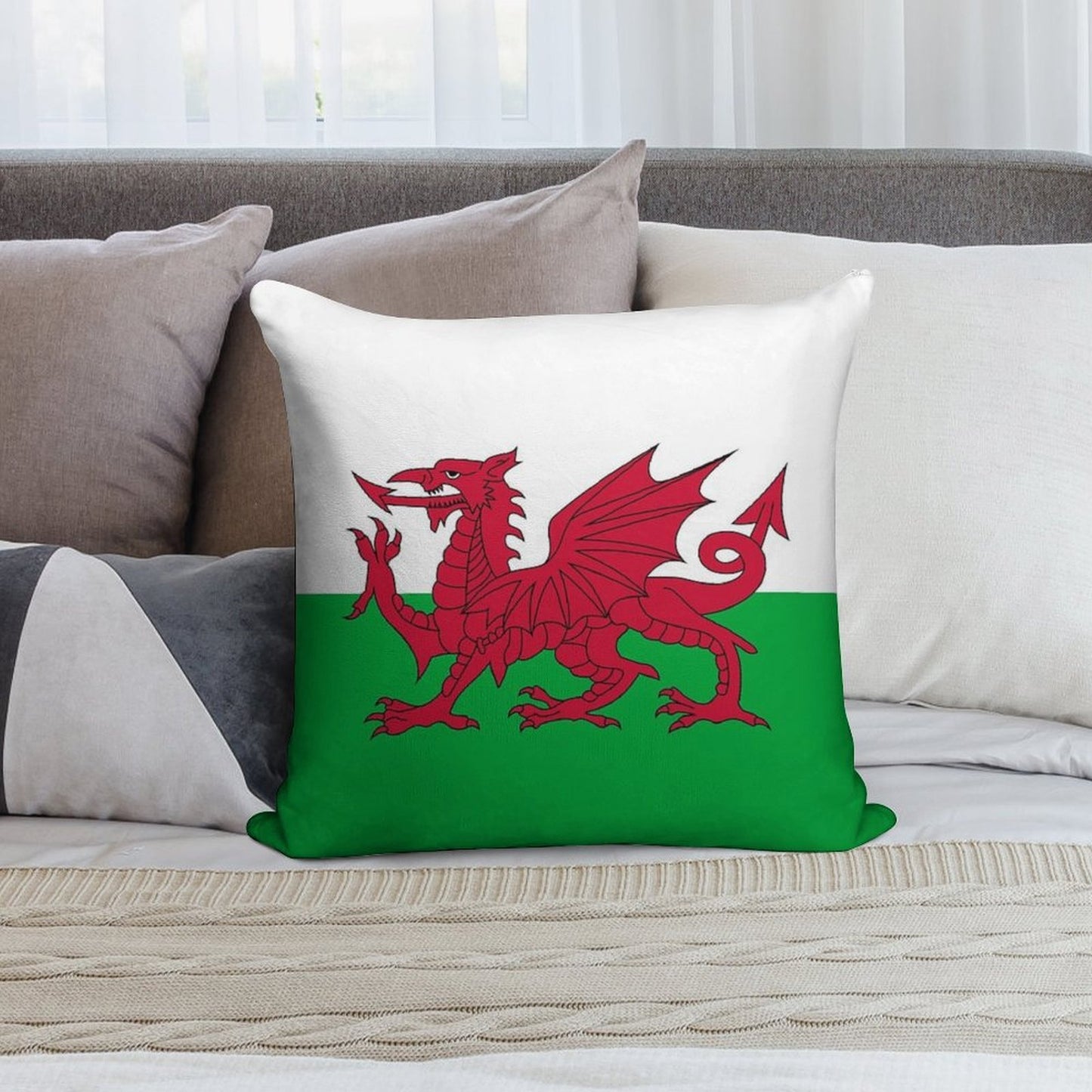 Flag of Wales - Welsh Flag Soft High-Density Material Throw Pillow