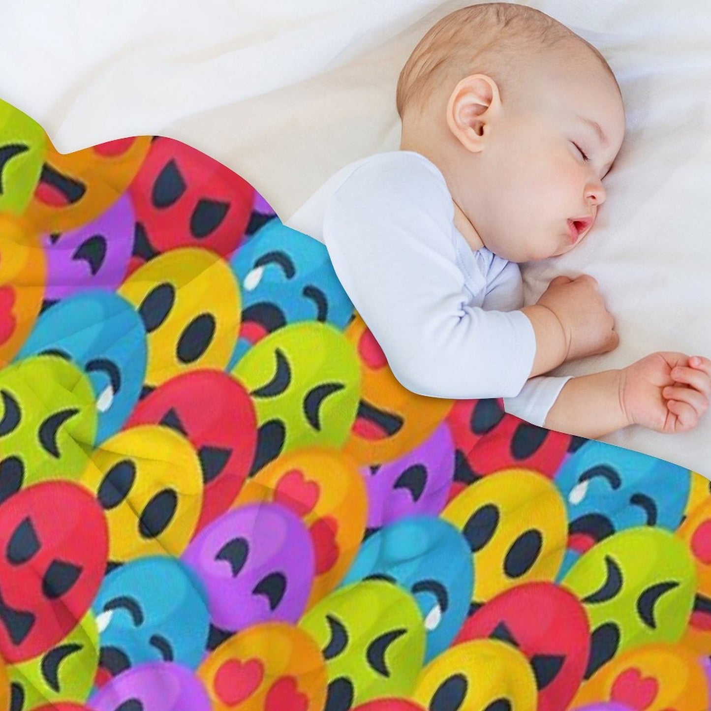 A Lot of Emojis Are Looking at You Eco-conscious Throw Blanket