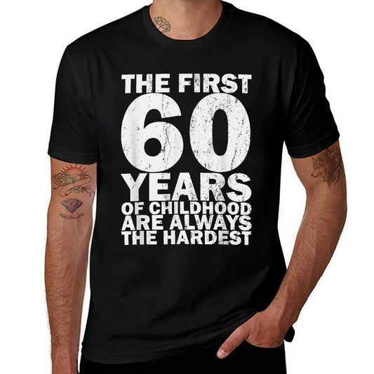 Vintage 60th Birthday Decorations Men Gag Funny 60 Birthday  Cotton T-Shirt