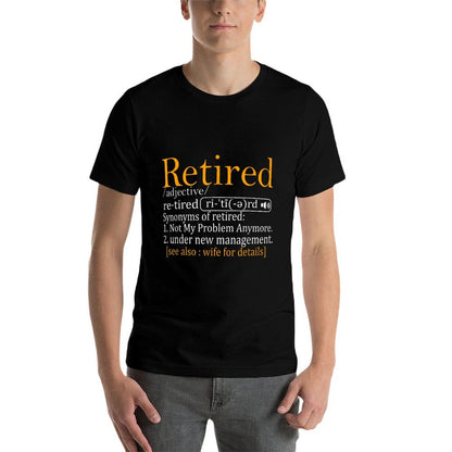 Retired Definition Dad Funny Retirement Party Men&#39;s  Ribbed Collar T-Shirt