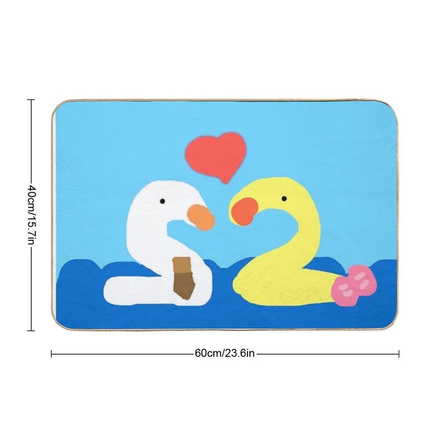 Two Ducks Are Falling in Love  Rapid-Drying Bath Mat