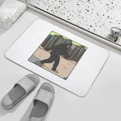 Big Foot Hand-Drawn 420 Art  Easy Maintenance Bath Mat