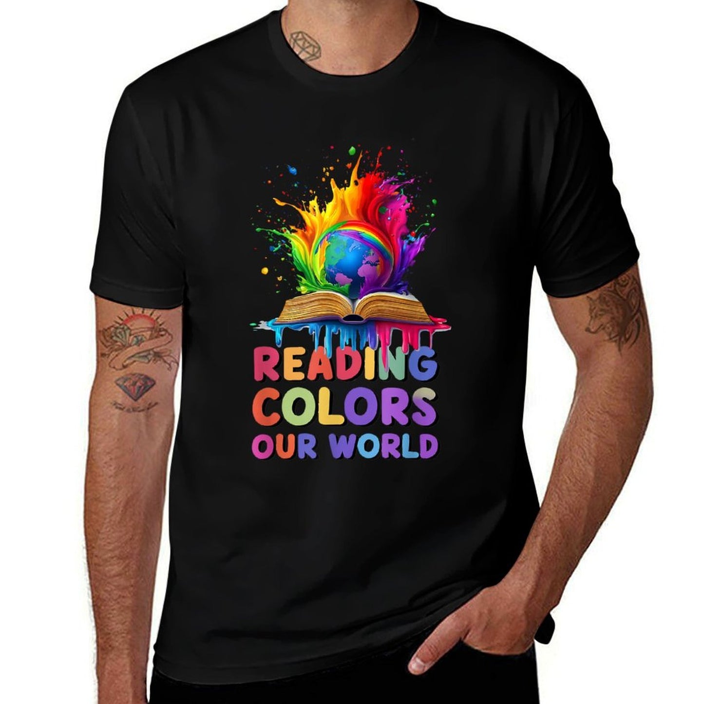 Reading Colors Our World (colorful Splashes)  Slim-fit Cut T-Shirt