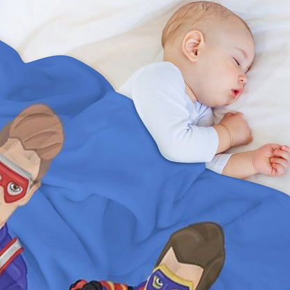 Captain Man And Kid Danger - Heroic Digital Eco-conscious Throw Blanket