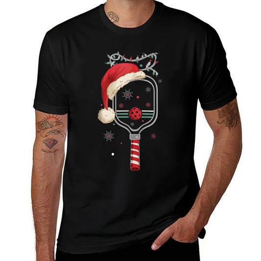 Pickleball Player Christmas Holiday Reindeer Xmas Women Men  Wrinkle-resistant T-Shirt
