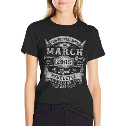 Legends Were Born In March 2005 Vintage 20th Birthday Boys  Versatile T-Shirt