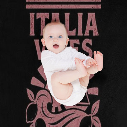 Italia Vibes T-Shirt, Sun Drenched Days Tee, Summer Sailing Shirt, Italy Inspired Graphic Tee, Coastal Escape T-Shirt Anti-pilling Throw Blanket