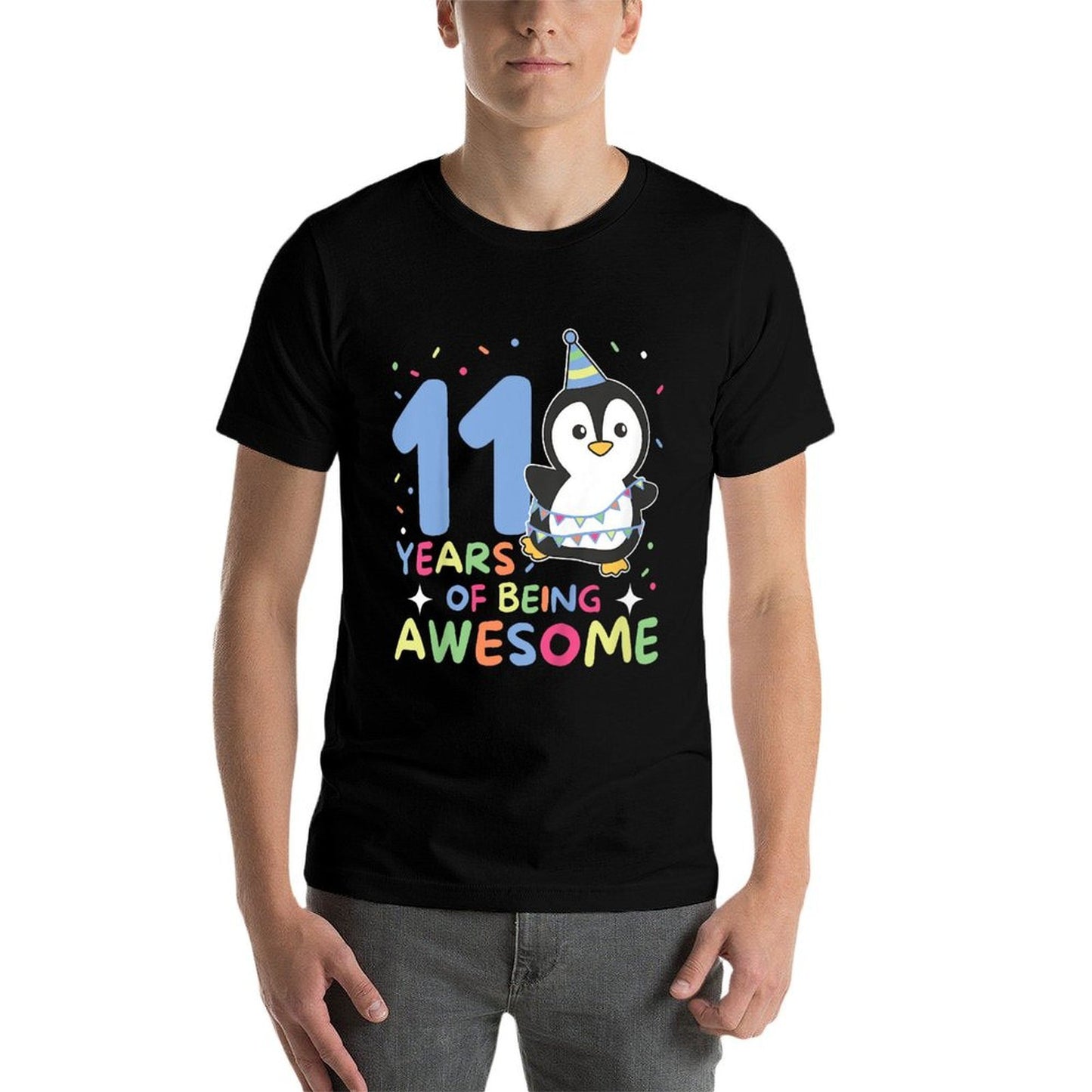 Kids Penguin For 11th Birthday For Children Eleven Years Old  Cotton T-Shirt