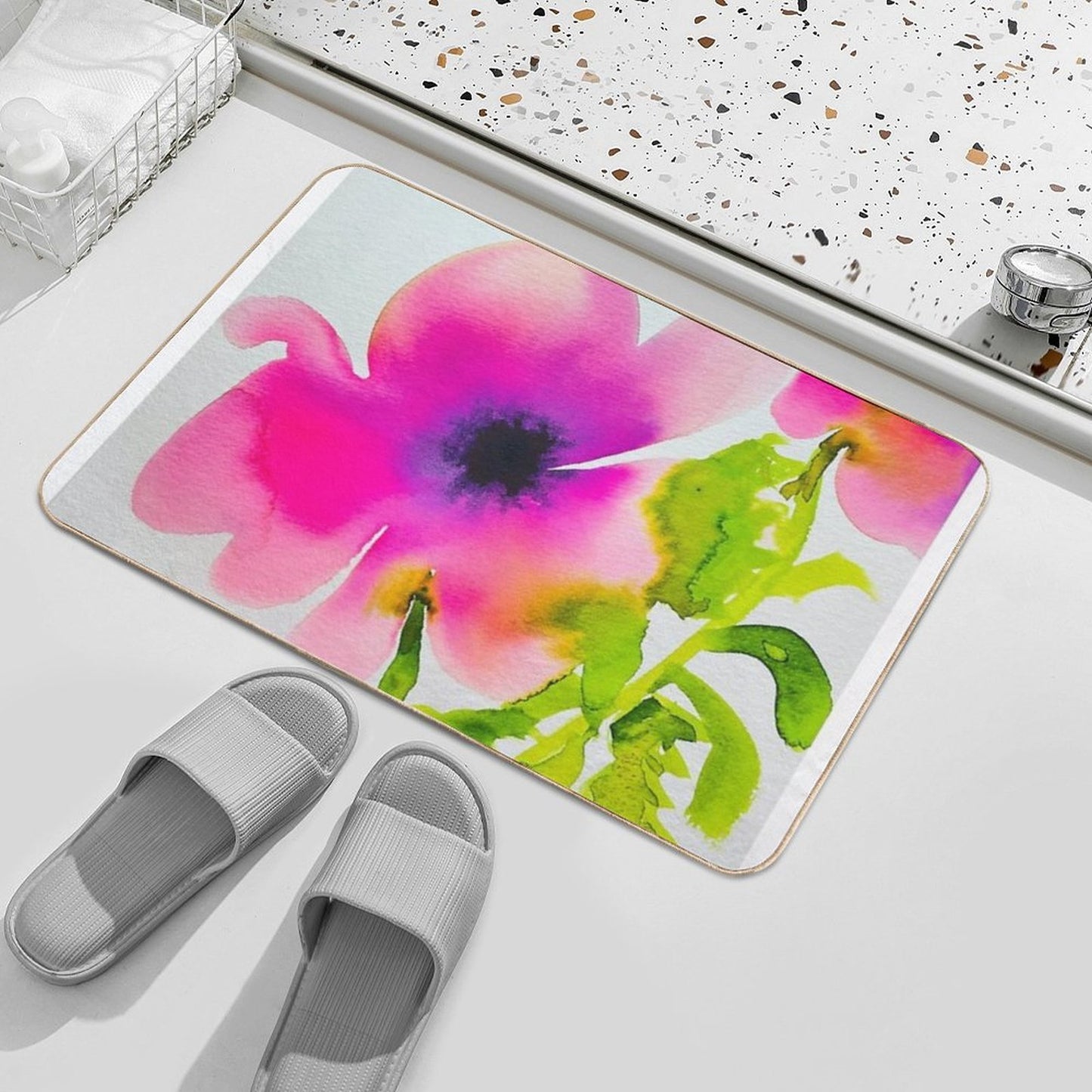 Solo Flower 2  Easy To Clean Bath Mat