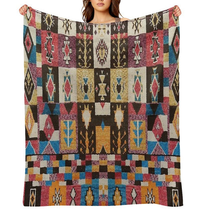 Moroccan Heritage Pattern Carpet All-season Throw Blanket