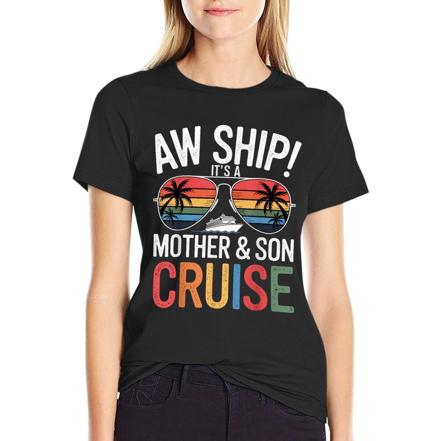 Aw Ship! Mother  Son Cruise Vacation Mothers Day  Classic T-Shirt