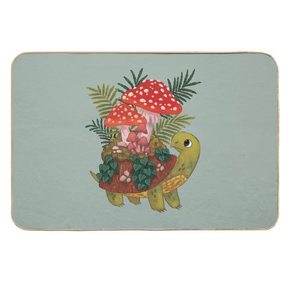 Mushroom Planty Turtle  Stain-Proof Bath Mat