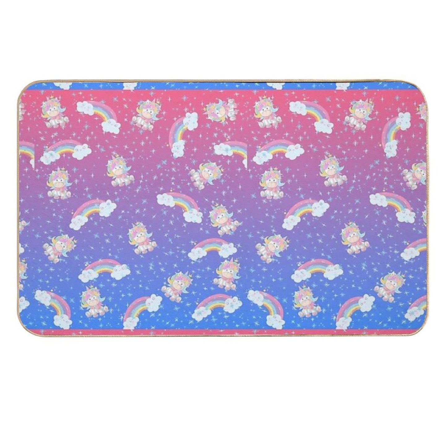 RAINBOW SPARKLE UNICORN  Stain-Proof Bath Mat