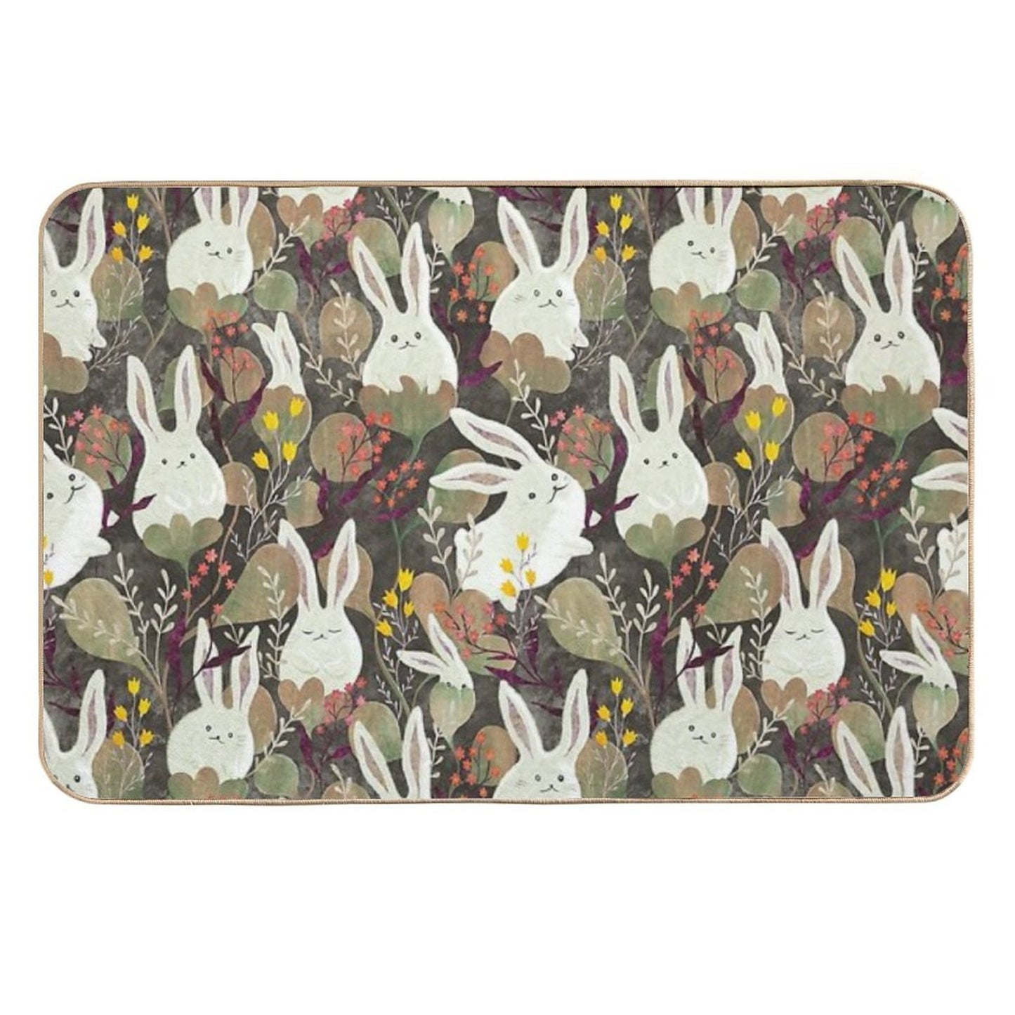 Rabbit Flowers  Eco-Friendly Bath Mat