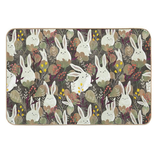 Rabbit Flowers  Eco-Friendly Bath Mat