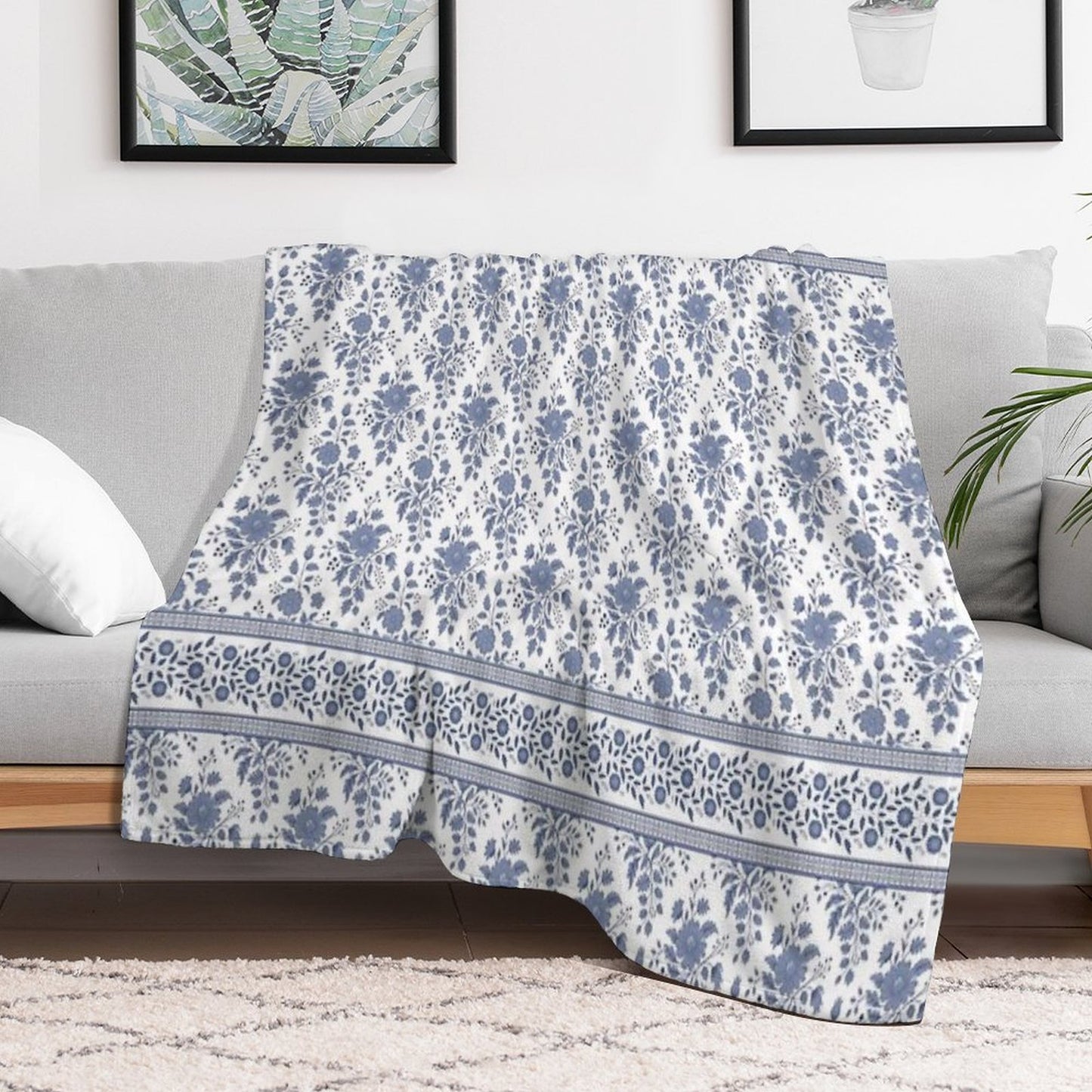 Grandma’s Blue Room Plush Throw Blanket