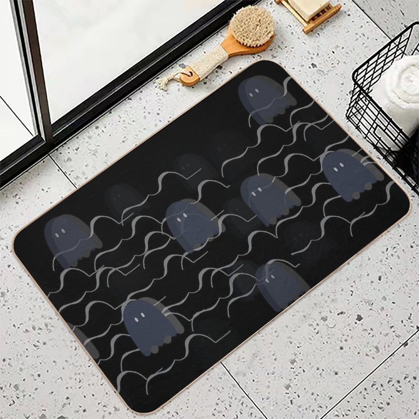 Scary Ghosts.  Stain-Proof Bath Mat
