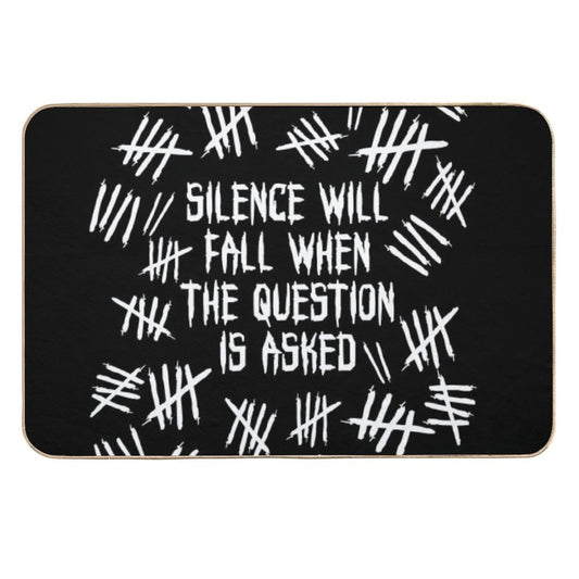 Silence Asked White  Absorbent Bath Mat
