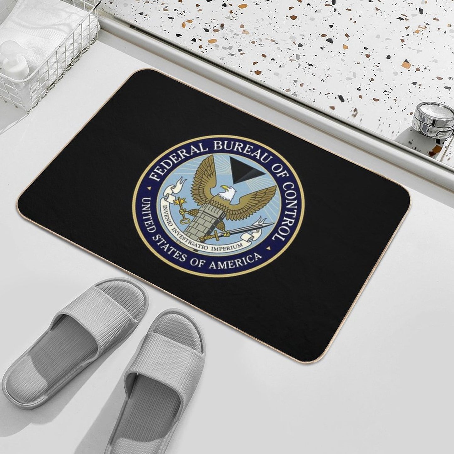 Control™ - Federal Bureau of Control (Logo) [Colored]  Non-Slip Bath Mat