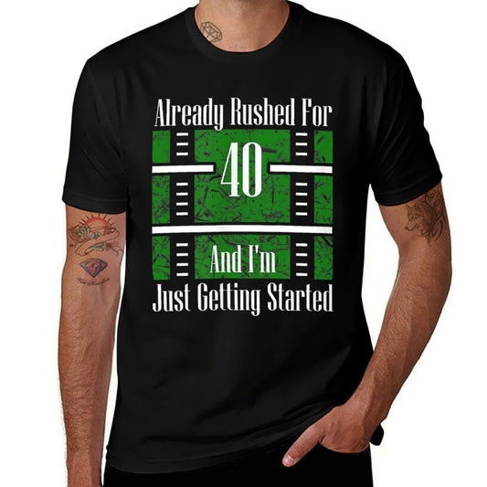 Football Rushing Yards for 40th Birthday  Heathered Texture T-Shirt