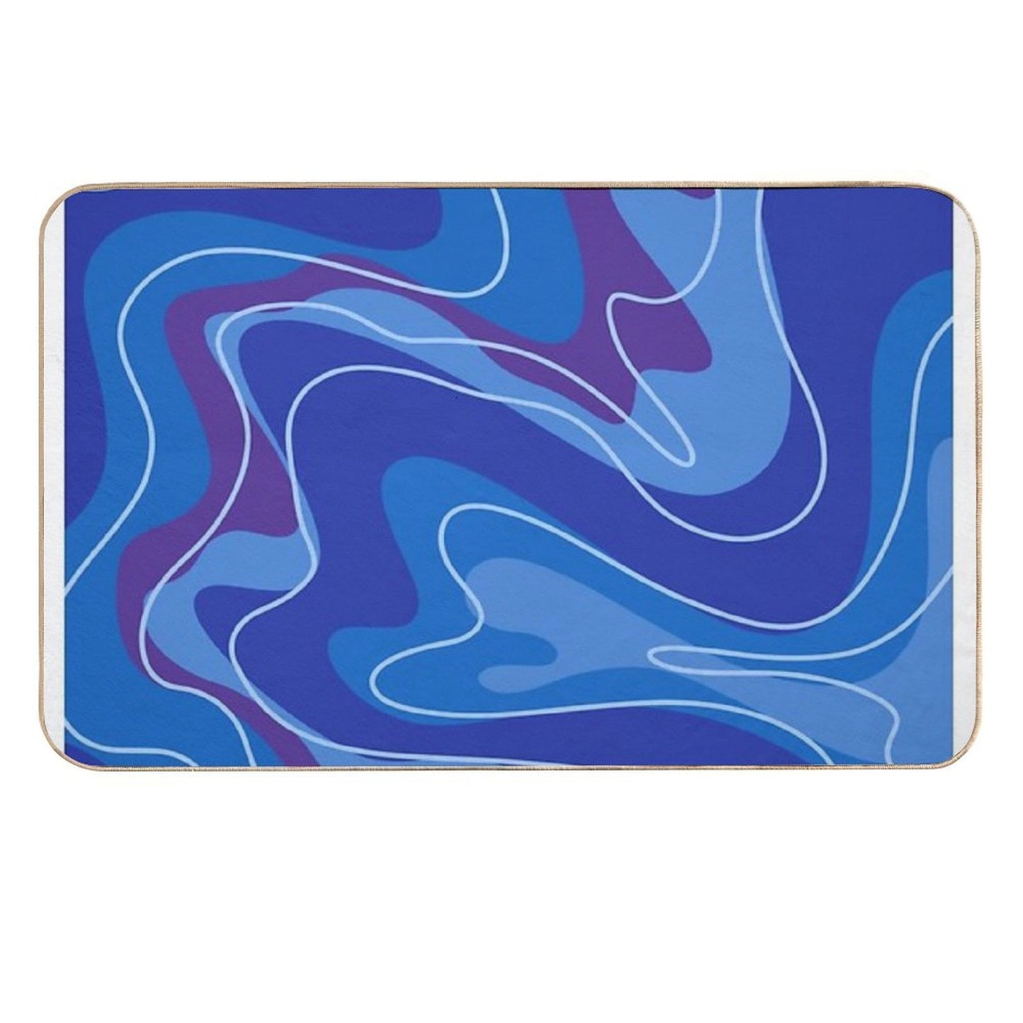 Flowing Waves  Fade-Resistant Bath Mat