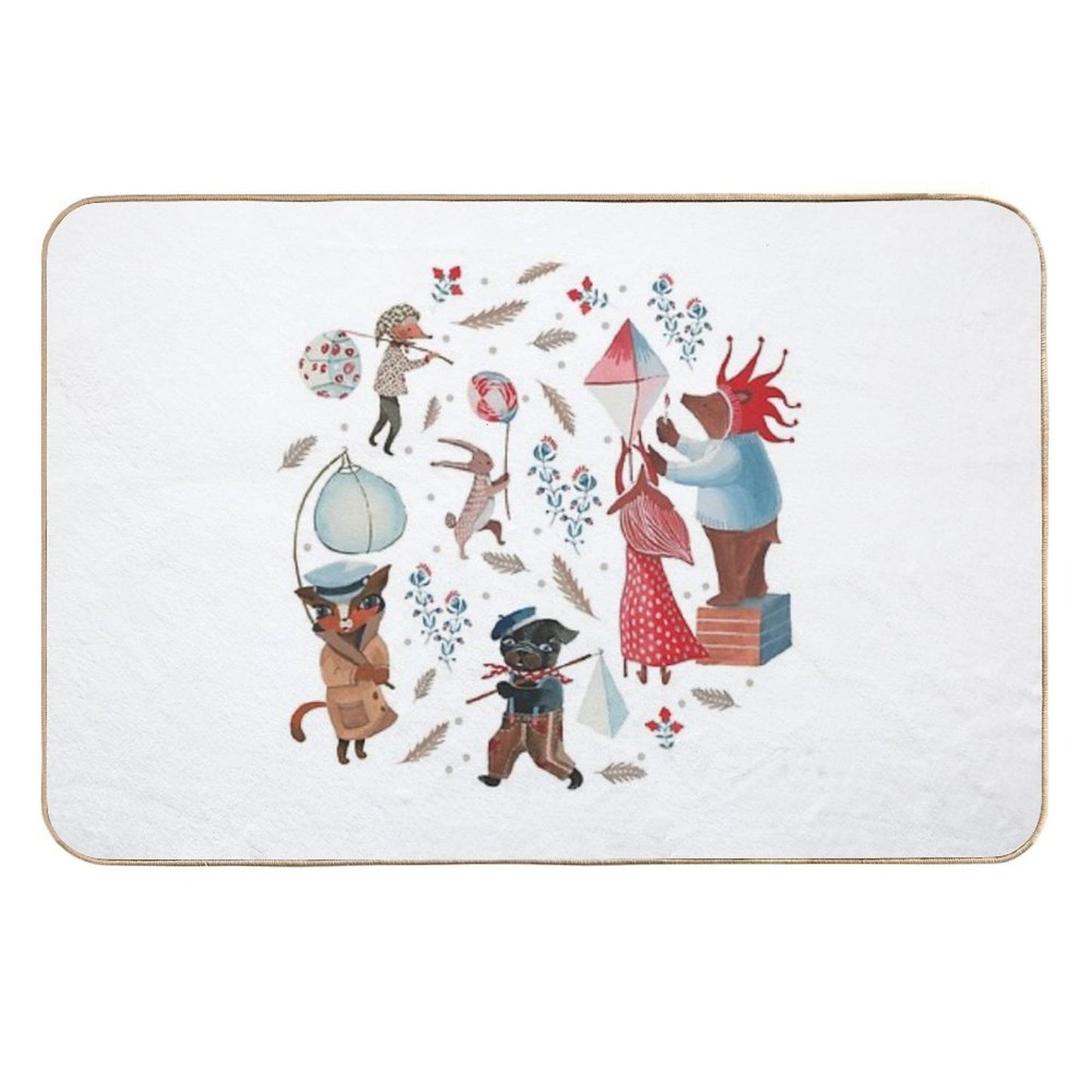 Lantern Parade - Snow  Stain-Proof Bath Mat