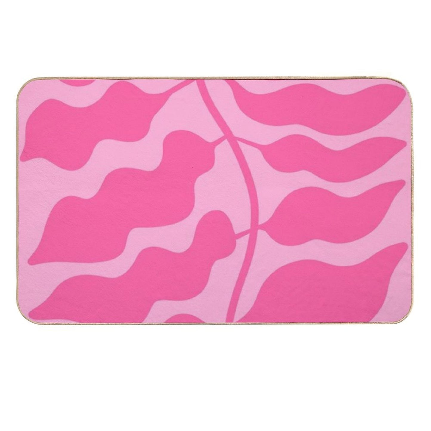 Leaves Pink  Eco-Friendly Bath Mat